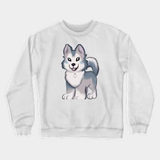 Cute Siberian Husky Drawing Crewneck Sweatshirt